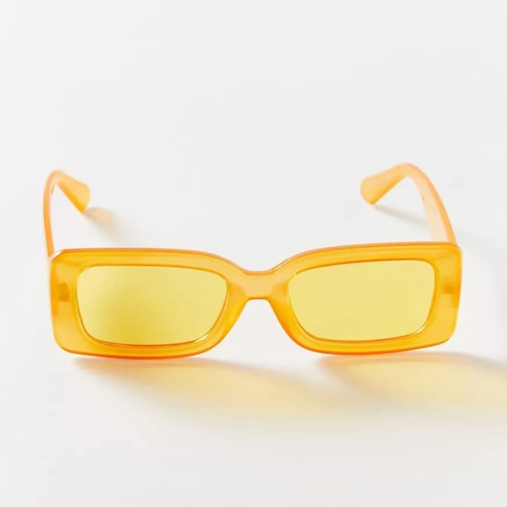 Urban Outfitters Fairfax Chunky Rectangle Orange Sunglasses